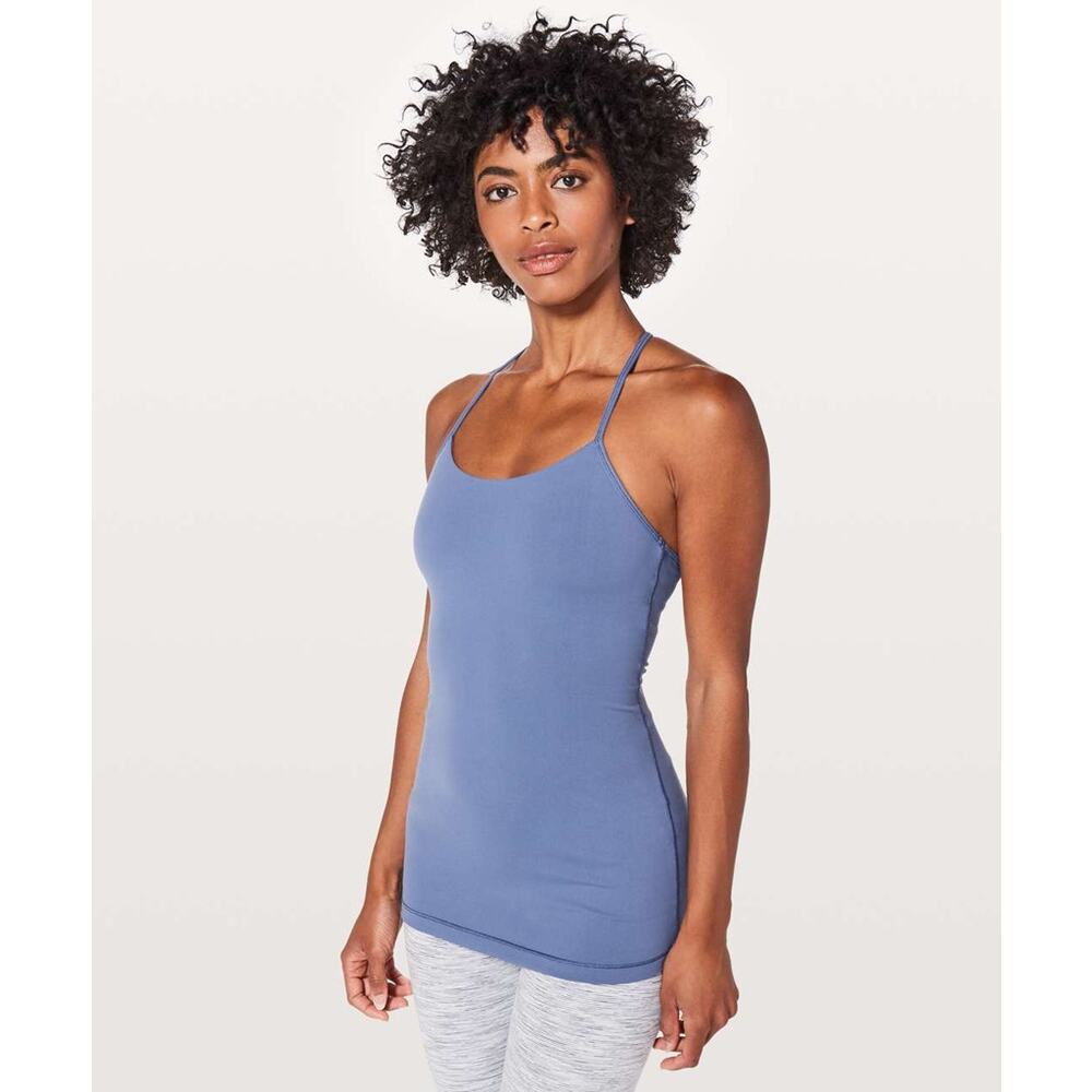 Lululemon Power Pose Scoop Neck Racerback Luon Light Tank Top Brilliant Blue 8